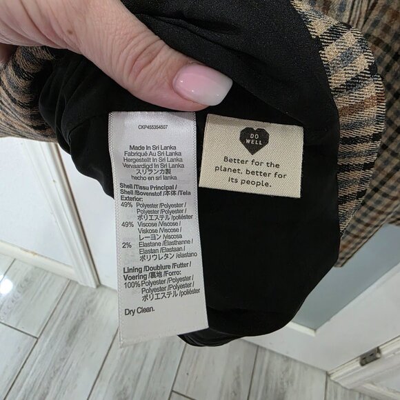 Madewell Brown Plaid Double-Breasted Blazer – Size M - Picture 7 of 9